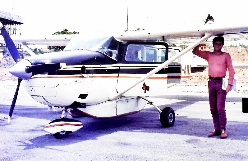 The CESSNA 206 Stationair with my brother Alex in Lagos